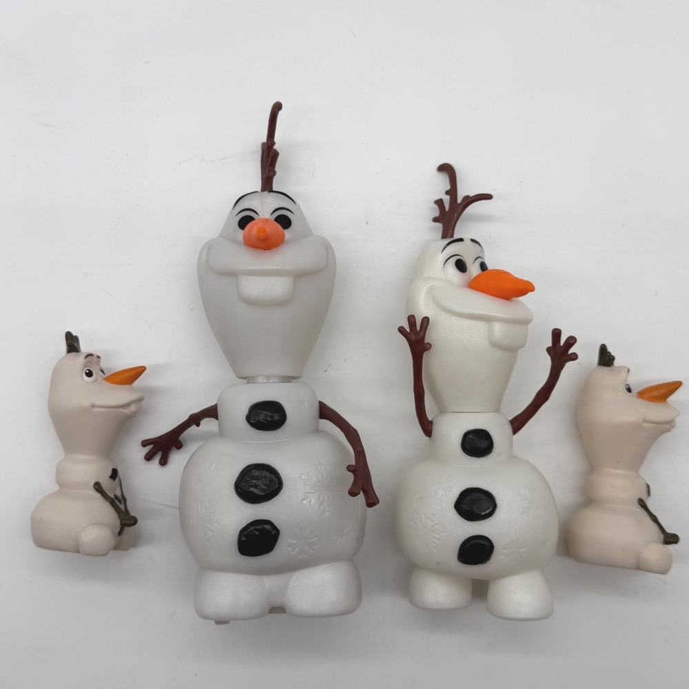 Disney Frozen Olaf Snowman Figure Lot 4pc Hasbro Rolling Sound Toy